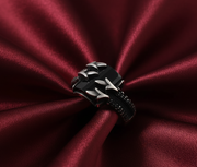 Black 925 Sterling Silver Men's Ring